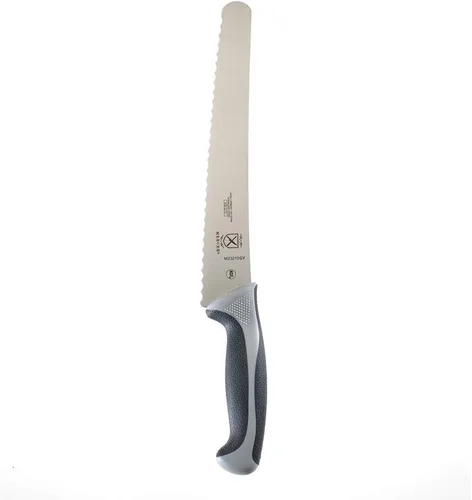Miniatura 3 de Mercer Culinary Millennia Colors - Cuchillo para pan de acero inoxidable, borde ondulado de 10 pulgadas de ancho, color gris
