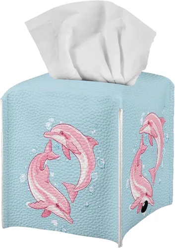 Miniatura 22 de ZFRXIGN Caja de pañuelos de hongos estética, funda cuadrada de piel sintética, organizador con cinturón inferior para tocador, encimera, mesita