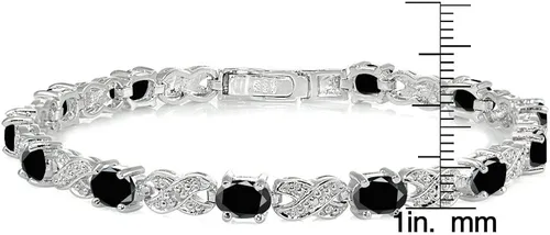 Miniatura 3 de Ice Gems - Pulsera de plata de ley con gemas auténticas o creadas, infinito X y ovalada