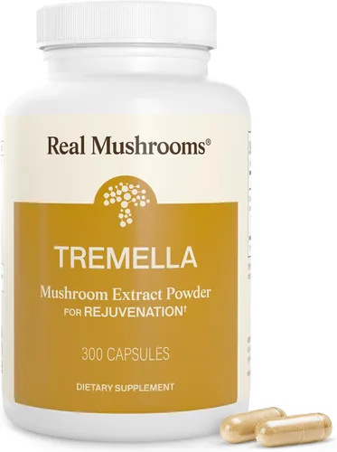 Real Mushrooms Cápsulas de hongos Tremella – Extracto orgánico de Tremella de cuerpo fructífero – Veganas, sin OMG, sin rellenos, para rutina diaria