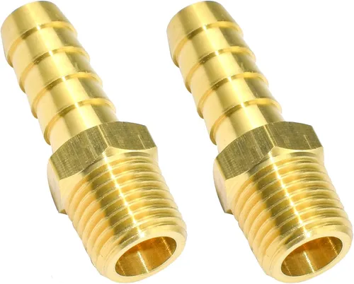 Miniatura 8 de SDTC Tech Paquete de 2 accesorios de púas de manguera de latón de 1/4 pulgadas de púa x 1/4 NPT macho adaptador de accesorios de tubería