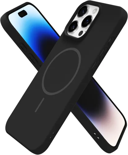 Miniatura 85 de oakxco Funda de silicona Mag Safe para iPhone 17 Pro Max, funda magnética delgada y fina compatible con carga inalámbrica MagSafe, bonita funda Negro