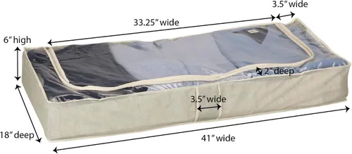 Miniatura 3 de Household Essentials Baúl de almacenamiento debajo de la cama, beige (paquete de 2)