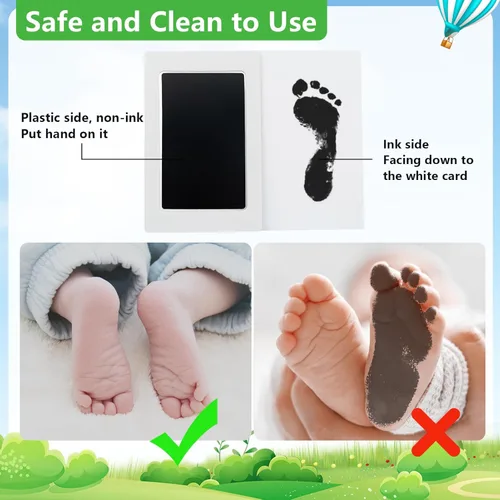 Miniatura 4 de Jazb Paquete de 6 kits de huellas y manos sin tinta para bebés recién nacidos, kit de huellas de huellas de tinta para perros, kit de impresión