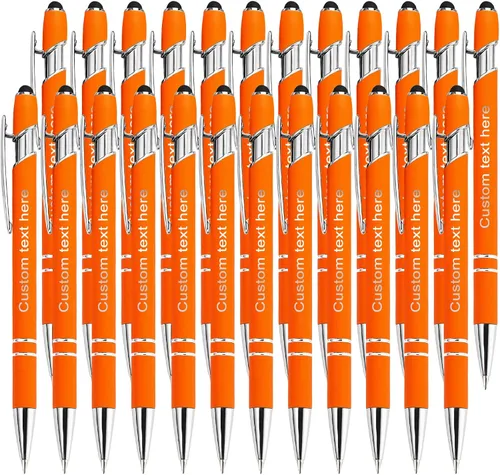 Miniatura 26 de Bolígrafos personalizados a granel con punta de lápiz capacitivo, bolígrafos personalizados de 0.020 in con nombre, logotipo o mensaje grabado