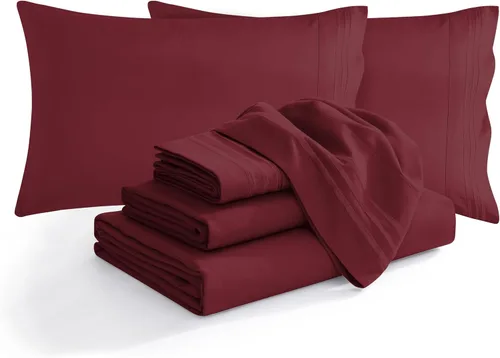 Miniatura 45 de Elegant Comfort - Juego de ropa de cama resistente a arrugas y decoloración más acogedor, sábana bajera elástica en todo el contorno, bolsillo