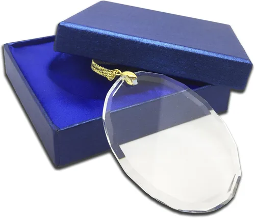 Miniatura 2 de LaserGram Adorno de Navidad de vidrio personalizado, alas de ángel, idea de regalo grabada con láser personalizado (forma de diamante)