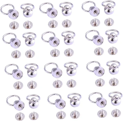 Miniatura 5 de EXCEART Juego de remaches de cabeza redonda para tornillos de latón, mini pernos para proyectos decorativos, 30 unidades*3