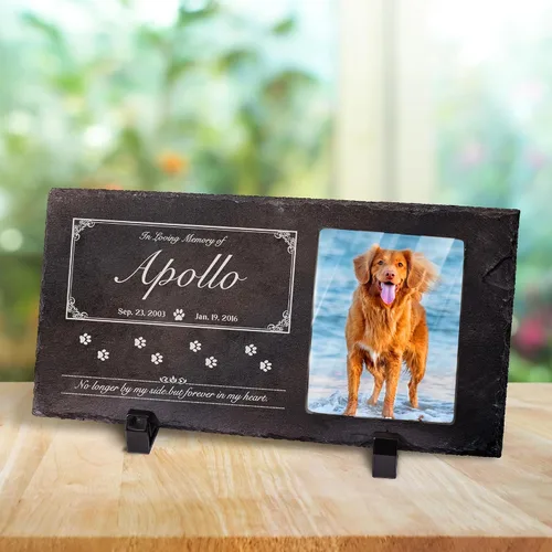 Miniatura 20 de Farfume Piedras conmemorativas personalizadas para mascotas con foto y texto Marcadores personalizados para tumbas para mascotas Lápidas