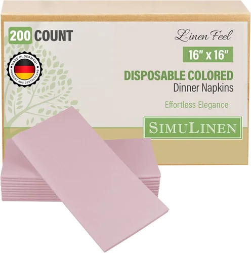 Miniatura 9 de SimuLinen Servilletas de Cena Desechables Amethyst - Servilletas de Papel Moradas con Sensación de Lino Similar a Tela para Bodas, de Lujo 16"x16