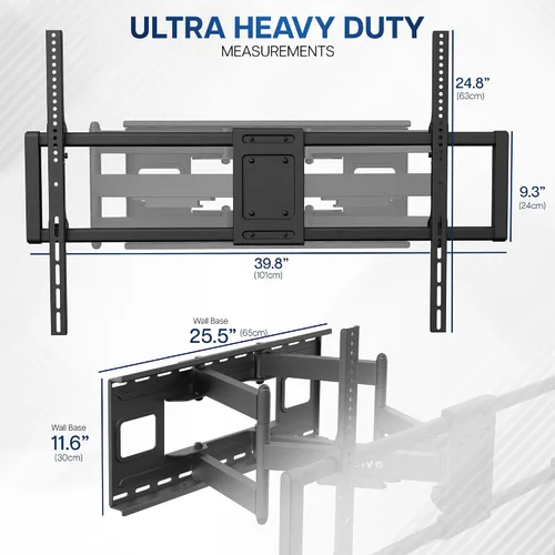 Miniatura 3 de VIVO 60 a 120 pulgadas Soporte de pared para TV de pantalla grande y resistente para pantallas LCD LED planas y curvas, montaje giratorio