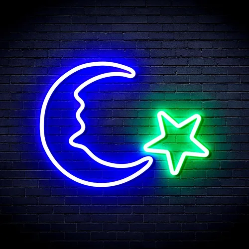 Miniatura 17 de ADVPRO Moon and Star Flex Silicone LED Neon Sign - Azul - st16s33-fnu0009-b