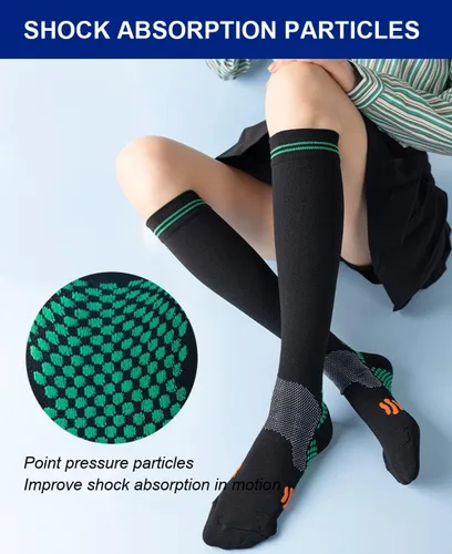 Miniatura 6 de 3 pares de calcetines de compresión para mujer de 20 a 30 mmHg hasta la rodilla, calcetines de compresión para mujer