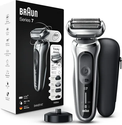 Braun Series 7 7032cs - Maquinilla de afeitar eléctrica flexible para hombres, para uso húmedo y seco, afeitadora eléctrica, recargable, afeitadora