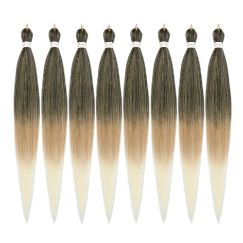 Miniatura 47 de Cabello trenzado preestirado negro natural, cabello largo trenzado de 32 pulgadas, 8 paquetes de extensiones de cabello trenzado profesional