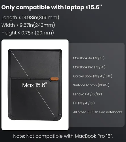 Miniatura 2 de Nillkin Funda para laptop de 15.6 pulgadas, funda para MacBook con soporte ajustable y alfombrilla para mouse, 2 modos de soporte, funda para laptop