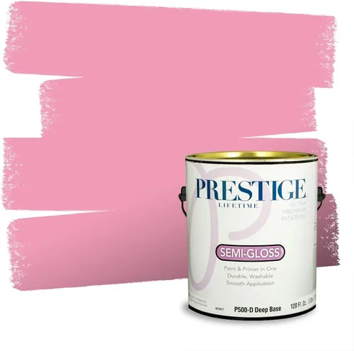 Miniatura 668 de Prestige Paints Pintura exterior e imprimación en uno, 1 galón, plano, coincidencia comparable de Valspar* Amber Rose*