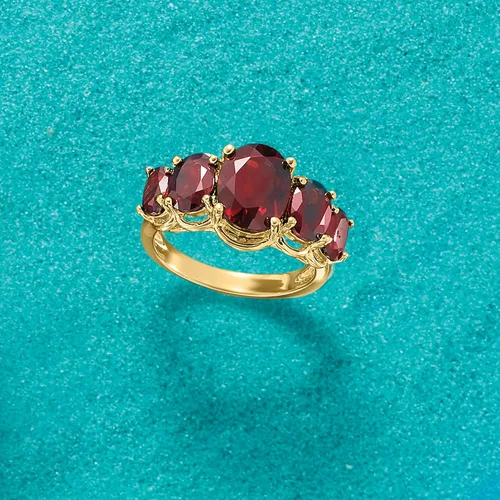 Miniatura 5 de Ross-Simons 4.50 ct. t.w. Gemstone 5-Stone Ring in 18kt Gold Over Sterling