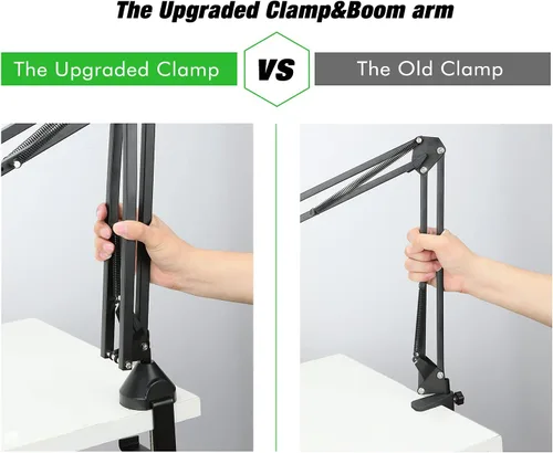 Miniatura 2 de Para Shure SM7B Boom Arm - Soporte de micrófono con 2 cubiertas de micrófono para reducir los ruidos del viento, gestión de cables y filtro pop