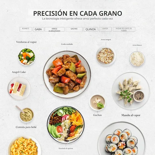 Miniatura 4 de Olla arrocera y calentador Micom de 6 tazas / 1.5 cuartos de galón (sin cocinar), cesta de vapor, 11 modos de funcionamiento: arroz blanco, arroz