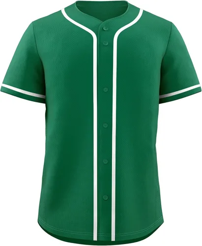 Miniatura 38 de KXK Camiseta de béisbol en blanco para hombre, camisas casuales con botones, manga corta, uniforme deportivo de equipo activo