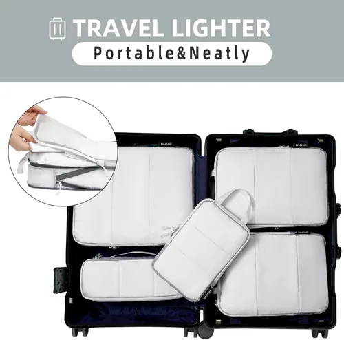 Miniatura 129 de BAGAIL 4 Set/6 Set Ultraligero Compresión Embalaje Cubos Organizador de Embalaje para Accesorios de Viaje Equipaje Maleta Mochila