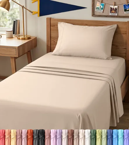 Miniatura 66 de Utopia Bedding - Juego de sábanas de microfibra cepillada, resistente al encogimiento y a la decoloración, de fácil cuidado, 3 piezas, tamaño Beige