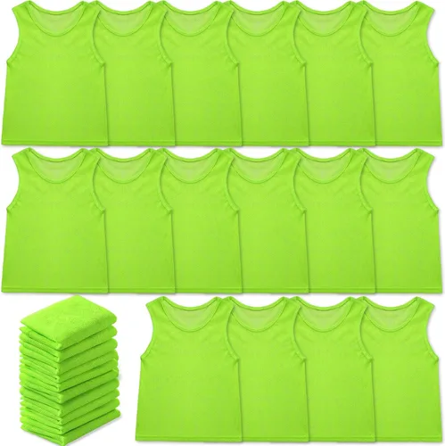 Miniatura 10 de Sintege 24 piezas de malla de nailon Scrimmage Team Practice Chalecos Pinnies Jerseys para niños Jóvenes Deportes Baloncesto Fútbol Fútbol