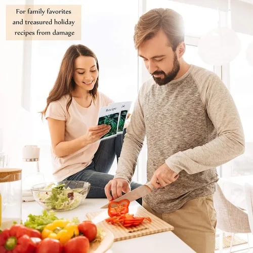 Miniatura 7 de Boao 100 protectores de tarjetas de recetas de 4 x 6 pulgadas, fundas para tarjetas de recetas, protectores de plástico para libros de cocina