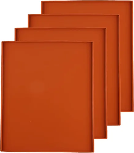 4 bandejas deshidratadoras con borde (12 x 10 pulgadas), hojas de silicona compatibles con Cosori CP267-FD, alfombrillas deshidratadoras de silicona