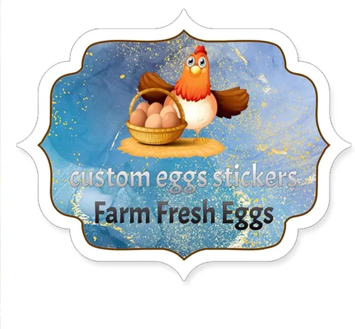 Miniatura 12 de Etiquetas adhesivas personalizables para cajas de huevos de pollo Tamaños de 2" Etiquetas de embalaje personalizadas para huevos frescos