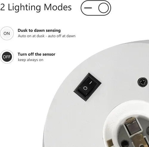 Miniatura 5 de Luz blanca para porche, luz de pared exterior del anochecer al amanecer, accesorio de iluminación exterior grande de 13 pulgadas para la puerta