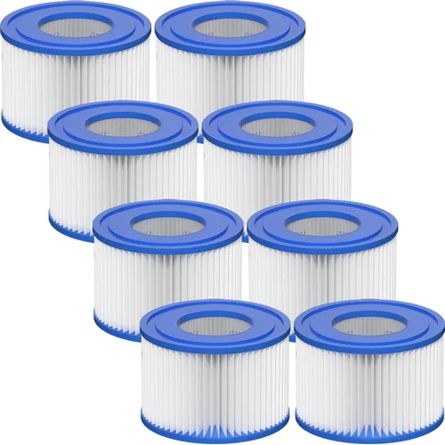 Cartucho de filtro para bañera de hidromasaje tipo VI compatible con bomba de piscina Lay-Z-Spa, Coleman SaluSpa 90352E, 58323E, 58323 (paquete de 8)
