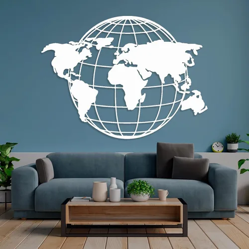 Miniatura 6 de Arte de pared de mapa del mundo metálico, mapa global del mundo, continentes de mapa del mundo de metal, arte de pared de tierra, arte de pared