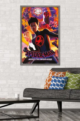 Miniatura 2 de Marvel Spider-Man: Across The Spider-Verse - Póster de pared de hoja del grupo uno, 34 pulgadas de largo x 22.4 pulgadas de ancho, versión enmarcada