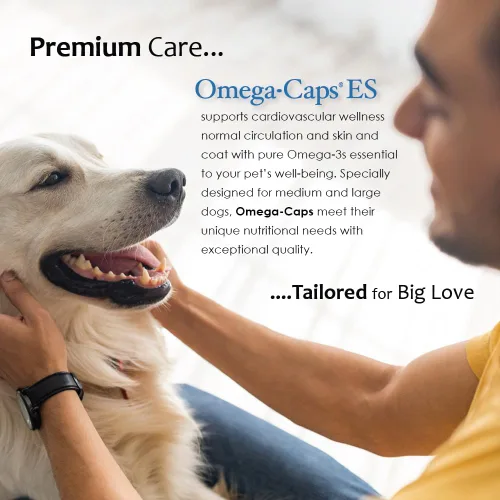 Miniatura 8 de Omega Caps ES Extra Strength para perros grandes y gigantes Omega-3 y Omega-6 Suplemento antioxidante de ácidos grasos formulado por veterinarios
