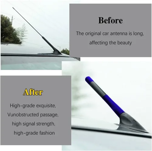 Miniatura 6 de Antena de fibra de carbono, antena de radio de fibra de carbono corta de 4.7 pulgadas, antena automotriz corta, mini antena de automóvil, reemplazo