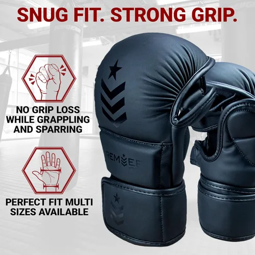 Miniatura 3 de Revgear Guantes MMA de 7 onzas: guantes de entrenamiento de piel sintética premium para hombres y mujeres, ideales para boxeo, muay thai, artes