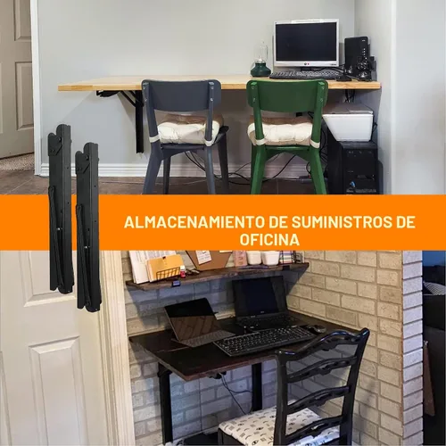 Miniatura 6 de Wallmaster Soportes plegables para estantes de 24 pulgadas, para garaje, acero resistente, carga máxima, 500 libras, flotante, montaje en pared