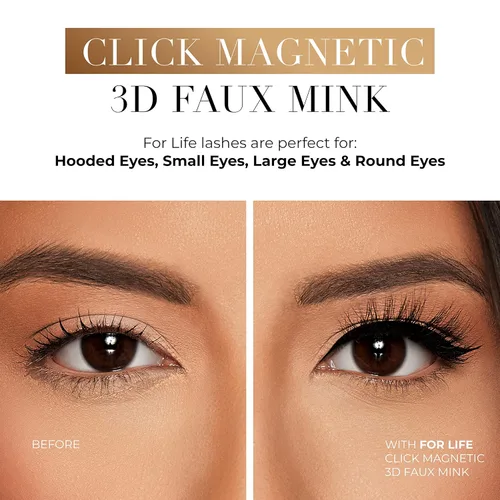 Miniatura 5 de Lilly Lashes Pestañas postizas magnéticas Click - Para toda la vida, pestañas falsas de visón sintético magnéticas para un aspecto natural