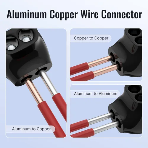 Miniatura 3 de RVBOATPAT Conector multigrifo aislado de 2 puertos 4-14 AWG de aluminio a cobre, conectores de alambre de aluminio de entrada de un solo lado, 5PCS