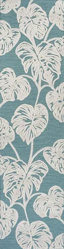 Miniatura 3 de Eyely CWH100C-28 Hawaii Tobago - Alfombra de pasillo de dos tonos con hoja de Monstera para interiores y exteriores, bohemia; moderna, dormitorio