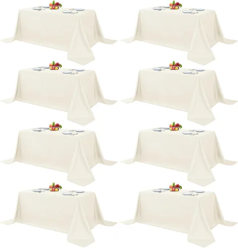 Miniatura 60 de Fitable - Paquete de 6 manteles redondos blancos - 120 pulgadas de diámetro - Manteles resistentes a las manchas y lavables, manteles de poliéster