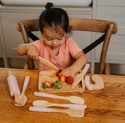 Miniatura 2 de Juego de cocina y horneado de madera para niños - Herramientas de cocina seguras y reales que brindan a los niños pequeños una experiencia de cocina