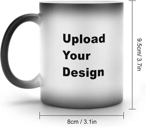 Miniatura 2 de Taza de café personalizada que cambia de color de 11 onzas, taza mágica de cerámica con imagen o texto, sensible al calor, de dos caras, divertida