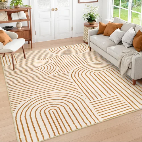 Miniatura 25 de Lahome - Alfombras abstractas de 8 x 10 para sala de estar, alfombras suaves de 8 x 10 en verde para dormitorio, alfombra antideslizante, alfombra