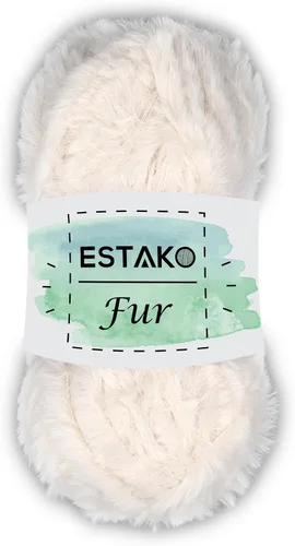 Estako Piel 100% poliéster, suave, súper grueso, esponjoso, pelo sintético, hilo de tejer y ganchillo, 3.52 oz (100gr) 71 yardas (213.3 ft) (40111 -