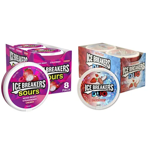 Miniatura 8 de ICE BREAKERS Sours - Latas de mentas sin azúcar con sabor a fruta surtida, 1.5 onzas (8 unidades)