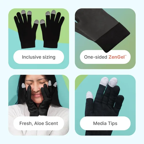 Miniatura 3 de ZenToes Guantes Hidratantes para Manos Secas, Gel Infundido con Aceite de Semilla de Jojoba, Aceite de Oliva y Vitamina E, Hidratante Nocturno
