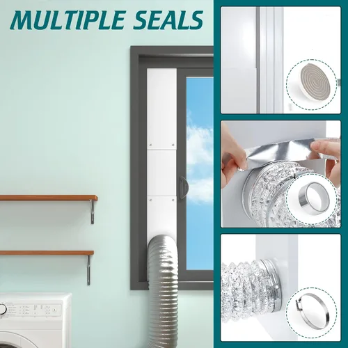 Miniatura 6 de Daisypower Kit de ventana de ventilación para secadora, kit de ventilación de ventana ajustable de 4 pulgadas con cubierta de ventilación
